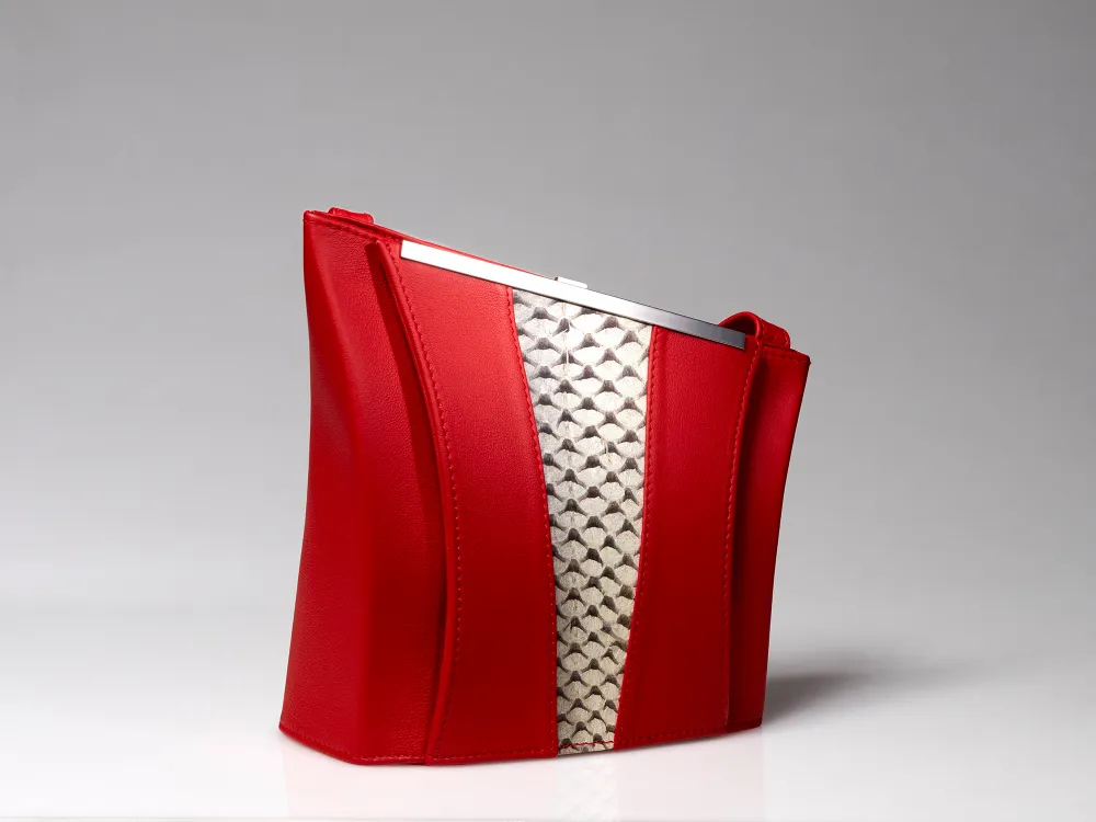 Handtasche Papillon, Nappaleder und Karpfenleder